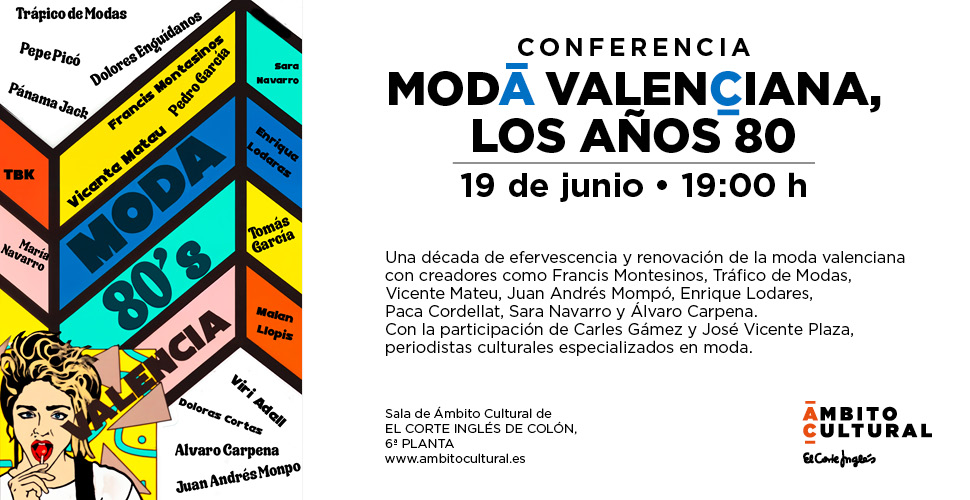 CICLO DE CONFERENCIA DE MODA: MODA VALENCIANA, LOS AÑOS 80